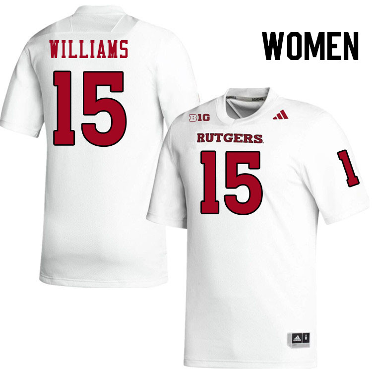 Women #15 Zilan Williams Rutgers Scarlet Knights 2024 College Football Jerseys Stitched-White